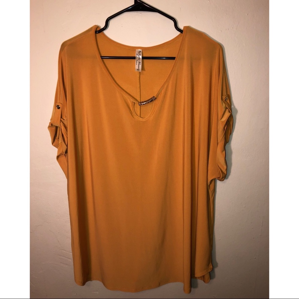 Cute Perseption Women’s yellow top. Size 3x